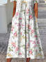Femmes Rayé Comme Image Col Rond Confortable Robe Maxi Rétro
