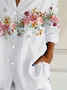 Chemises Femmes Décontracté Floral Printemps / Automne Polyester Quotidien Ample Manches Longues Droit Régulier