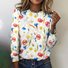 T-shirts Décontracté Floral Printemps / Automne Coton Quotidien Coupe Régulière Manches Longues Col Rond Trapèze pour Femmes