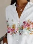 Chemises Femmes Décontracté Floral Printemps / Automne Polyester Quotidien Ample Manches Longues Droit Régulier