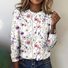 T-shirts Décontracté Floral Printemps / Automne Quotidien Coupe Régulière Manches Longues Col Rond Trapèze Régulier pour Femmes