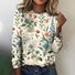 T-shirts Femmes Décontracté Floral Printemps / Automne Quotidien Coupe Régulière Col Rond Régulier Trapèze Régulier