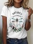 T-shirts Femmes Décontracté Floral Été Polyester Micro-élasticité Vacances Col Rond Trapèze Régulier