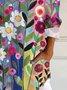 Chemises Décontracté Floral Printemps / Automne Aucune élasticité Ample Manches Longues Régulier Régulier T.-N.-L. pour Femmes