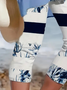 Pantalons Floral Décontracté Été Imprimé Viscose Taille Élastique Corsaire Régulier T.-N.-L. pour Femmes