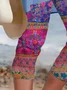 Pantalons Femmes Décontracté Floral Été Imprimé Naturel Aucune élasticité Coupe Régulière Droit Régulier