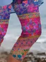 Pantalons Femmes Décontracté Floral Été Imprimé Naturel Aucune élasticité Coupe Régulière Droit Régulier