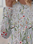 T-shirts Femmes Décontracté Floral Printemps / Automne Micro-élasticité Jersey Col Rond Régulier Droit Régulier