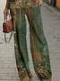 Deux Pièces Ensembles Femmes Décontracté Floral Printemps / Automne Polyester Imprimé Quotidien Top Avec Pantalons Droit T.-N.-L.