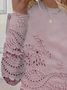 T-shirts Décontracté Floral Printemps / Automne Micro-élasticité Quotidien Ample Jersey Manches Longues Col Rond pour Femmes