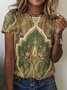 T-shirts Femmes Décontracté Floral Été Coton Micro-élasticité Quotidien Sans Manches Col Rond Trapèze