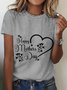 T-shirts Femmes Décontracté Été Lettres de texte Coton Micro-élasticité Quotidien Ample Manches Courtes Régulier