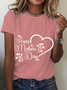 T-shirts Femmes Décontracté Été Lettres de texte Coton Micro-élasticité Quotidien Ample Manches Courtes Régulier