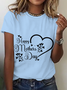 T-shirts Femmes Décontracté Été Lettres de texte Coton Micro-élasticité Quotidien Ample Manches Courtes Régulier