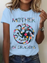T-shirts Décontracté Été Lettres de texte Coton Micro-élasticité Quotidien Ample Manches Courtes Droit pour Femmes