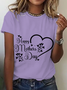 T-shirts Femmes Décontracté Été Lettres de texte Coton Micro-élasticité Quotidien Ample Manches Courtes Régulier