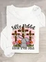 Blouses Décontracté Printemps / Automne Lettres de texte Ample Col Rond en Mélangé de Coton Régulier Régulier Élasticité moyenne pour Femmes