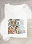 Blouses Décontracté Printemps / Automne Lettres de texte Quotidien Manches Longues en Mélangé de Coton Régulier Régulier Élasticité moyenne pour Femmes