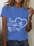 T-shirts Femmes Décontracté Été Lettres de texte Coton Micro-élasticité Quotidien Ample Manches Courtes Régulier