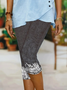 Pantalons Femmes Décontracté Floral Été Imprimé Aucune élasticité Quotidien Taille Élastique Régulier T.-N.-L.