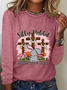 Blouses Décontracté Printemps / Automne Lettres de texte Ample Col Rond en Mélangé de Coton Régulier Régulier Élasticité moyenne pour Femmes