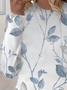 T-shirts Femmes Décontracté Floral Printemps / Automne Imprimé Micro-élasticité Quotidien Jersey Col Rond Droit