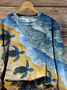 Sweat-shirts Décontracté Marin Vie Printemps / Automne Polyester Aucune élasticité Ample Manches Longues Droit Régulier pour Femmes