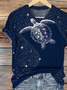 T-shirts Femmes Décontracté Été Marin Vie Coton Quotidien Coupe Régulière Col Rond Régulier Régulier