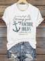 T-shirts Décontracté Été Lettres de texte Polyester Quotidien Coupe Régulière Manches Courtes Col Rond Régulier pour Femmes