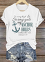 T-shirts Décontracté Été Lettres de texte Polyester Quotidien Coupe Régulière Manches Courtes Col Rond Régulier pour Femmes