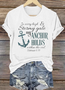 T-shirts Décontracté Été Lettres de texte Polyester Quotidien Coupe Régulière Manches Courtes Col Rond Régulier pour Femmes