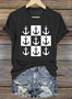 T-shirts Femmes Géométrique Décontracté Été Coton Quotidien Coupe Régulière Manches Courtes Trapèze Régulier