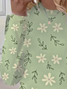 T-shirts Décontracté Floral Printemps / Automne Micro-élasticité Jersey Manches Longues Régulier Droit Régulier pour Femmes