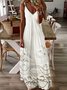 Femmes Motif dégradé Bleu Col V Confortable Robe Maxi Rétro