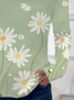 T-shirts Décontracté Floral Printemps / Automne Imprimé Micro-élasticité Ample Jersey Col Rond Régulier pour Femmes