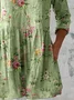 Blouses Décontracté Floral Été Polyester Col V Imprimé Demi Manche Droit Régulier pour Femmes