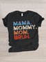 T-shirts Décontracté Été Lettres de texte Micro-élasticité Quotidien Coupe Régulière Manches Courtes Trapèze Régulier pour Femmes