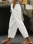 Pantalons Femmes Décontracté Floral Printemps / Automne Imprimé Micro-élasticité Quotidien Ample Régulier Mélange de lin