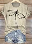 T-shirts Femmes Décontracté Imprimé d'Animal Été Quotidien Coupe Régulière Manches Courtes Col Rond Régulier Régulier