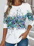 T-shirts Rétro Printemps / Automne impression en 3D Aucune élasticité Col Rond Régulier Droit Régulier Non pour Femmes