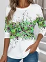 T-shirts Rétro Printemps / Automne impression en 3D Aucune élasticité Col Rond Régulier Droit Régulier Non pour Femmes
