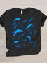 T-shirts Décontracté Imprimé d'Animal Été Coton Micro-élasticité Quotidien Coupe Régulière Manches Courtes Col Rond pour Femmes
