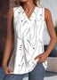 Top Débardeur Tops Femmes Rue Été Abstrait Pois Polka Micro-élasticité Vacances Sans Manches en Mélangé de Coton Droit Régulier