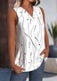 Top Débardeur Tops Femmes Rue Été Abstrait Pois Polka Micro-élasticité Vacances Sans Manches en Mélangé de Coton Droit Régulier