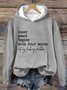 à Capuche Décontracté Printemps / Automne Lettres de texte Sweat-shirt à Capuche Quotidien Manches Longues Régulier Droit Régulier pour Femmes