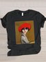 T-shirts Décontracté La peinture Été Micro-élasticité Quotidien Manches Courtes Régulier Trapèze Régulier pour Femmes