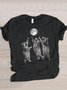 T-shirts Décontracté Imprimé d'Animal Été Coton Micro-élasticité Quotidien Coupe Régulière Manches Courtes Régulier pour Femmes