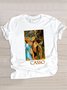 T-shirts Décontracté Floral Été Polyester Micro-élasticité Quotidien Coupe Régulière Manches Courtes Col Rond pour Femmes