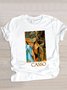 T-shirts Décontracté Floral Été Polyester Micro-élasticité Quotidien Coupe Régulière Manches Courtes Col Rond pour Femmes
