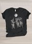 T-shirts Décontracté Imprimé d'Animal Été Coton Micro-élasticité Quotidien Coupe Régulière Manches Courtes Régulier pour Femmes